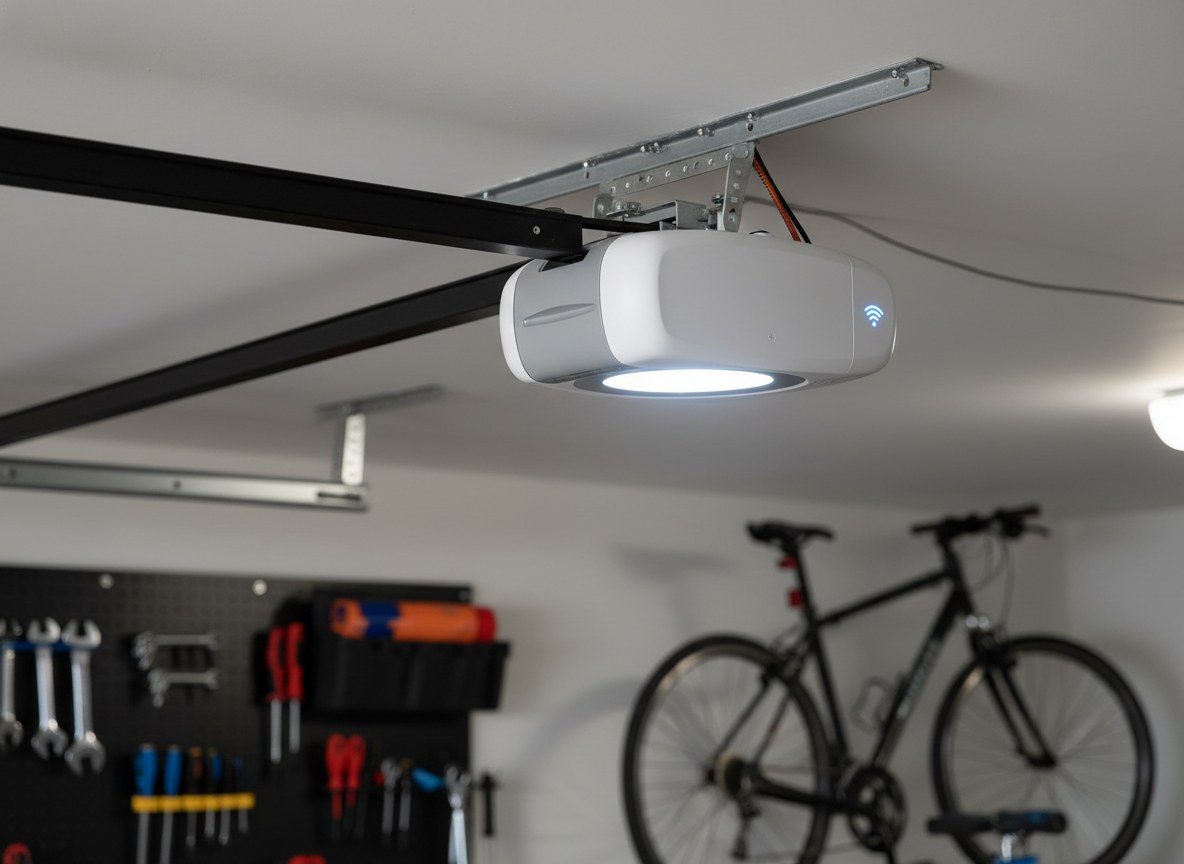 LiftMaster smart opener install on a Georgia garage ceiling
