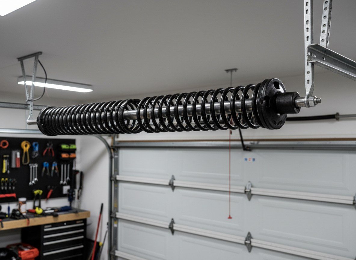 Spring replacement on a Metro Atlanta residential garage door